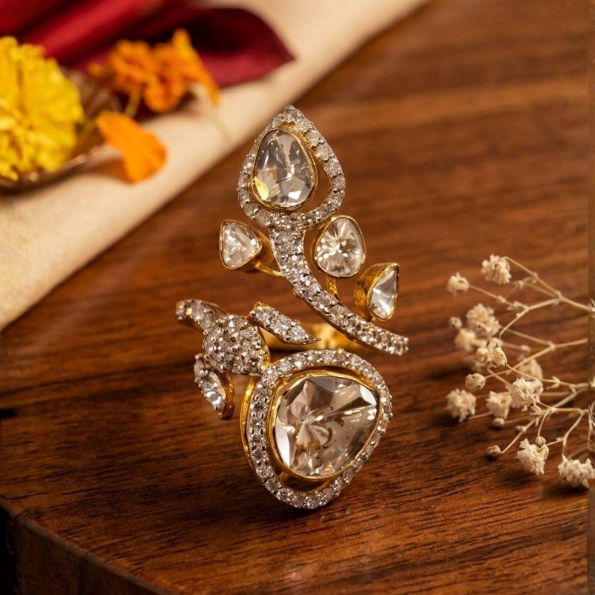Noor-e-Gul Teardrop Ring