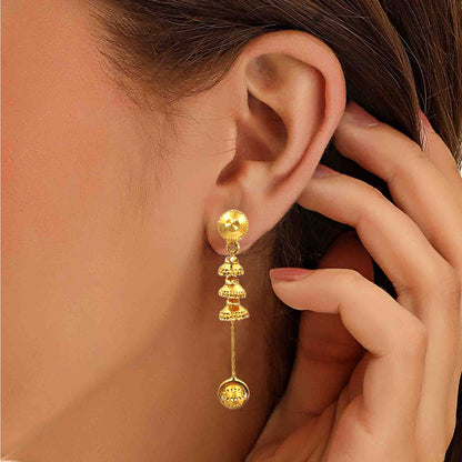 Aakriti Liner Drop Gold Earring