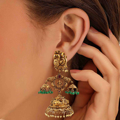 Goddess Antique Gold Earring