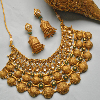 Tejaswini Antique Gold Choker Necklace