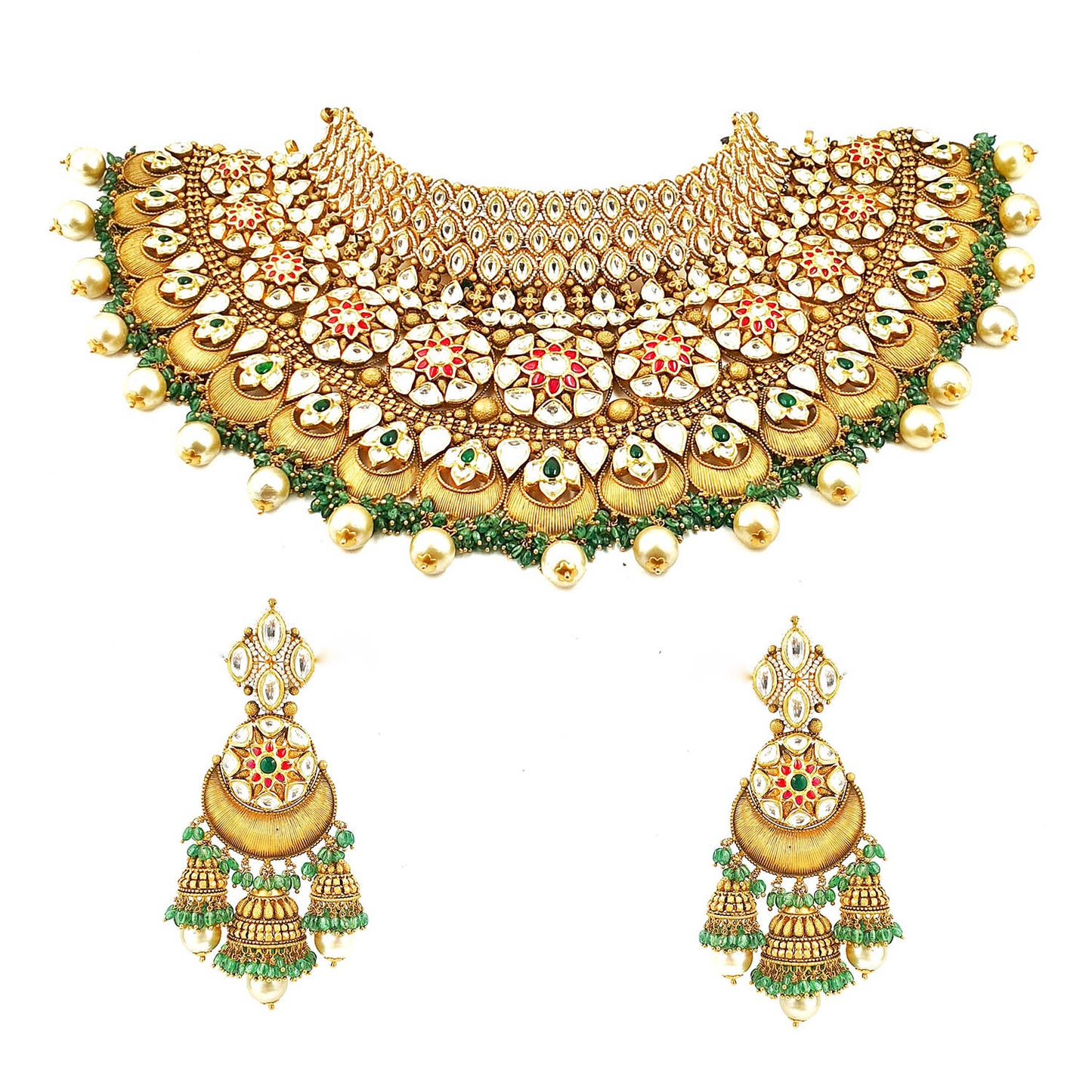 Rani Chennabhairadevi Gold Necklace Set