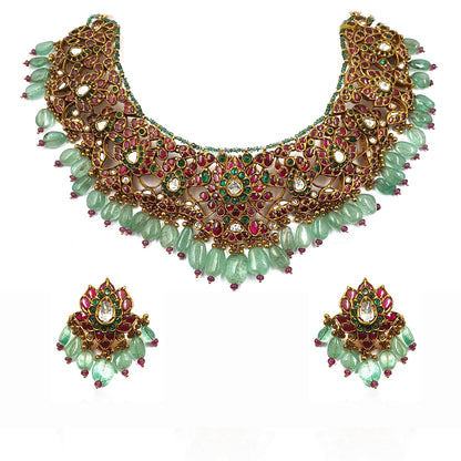 Traditional Bridal Jadau Necklace Set