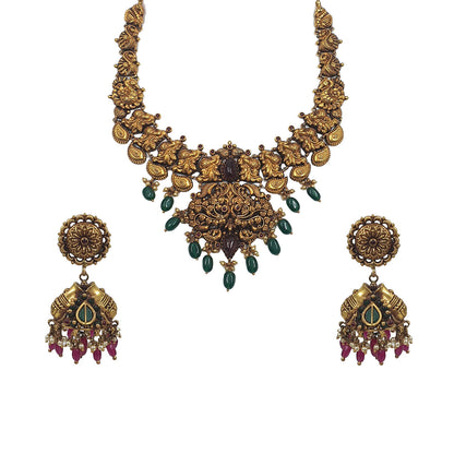 Antique Gold Necklace with Earring