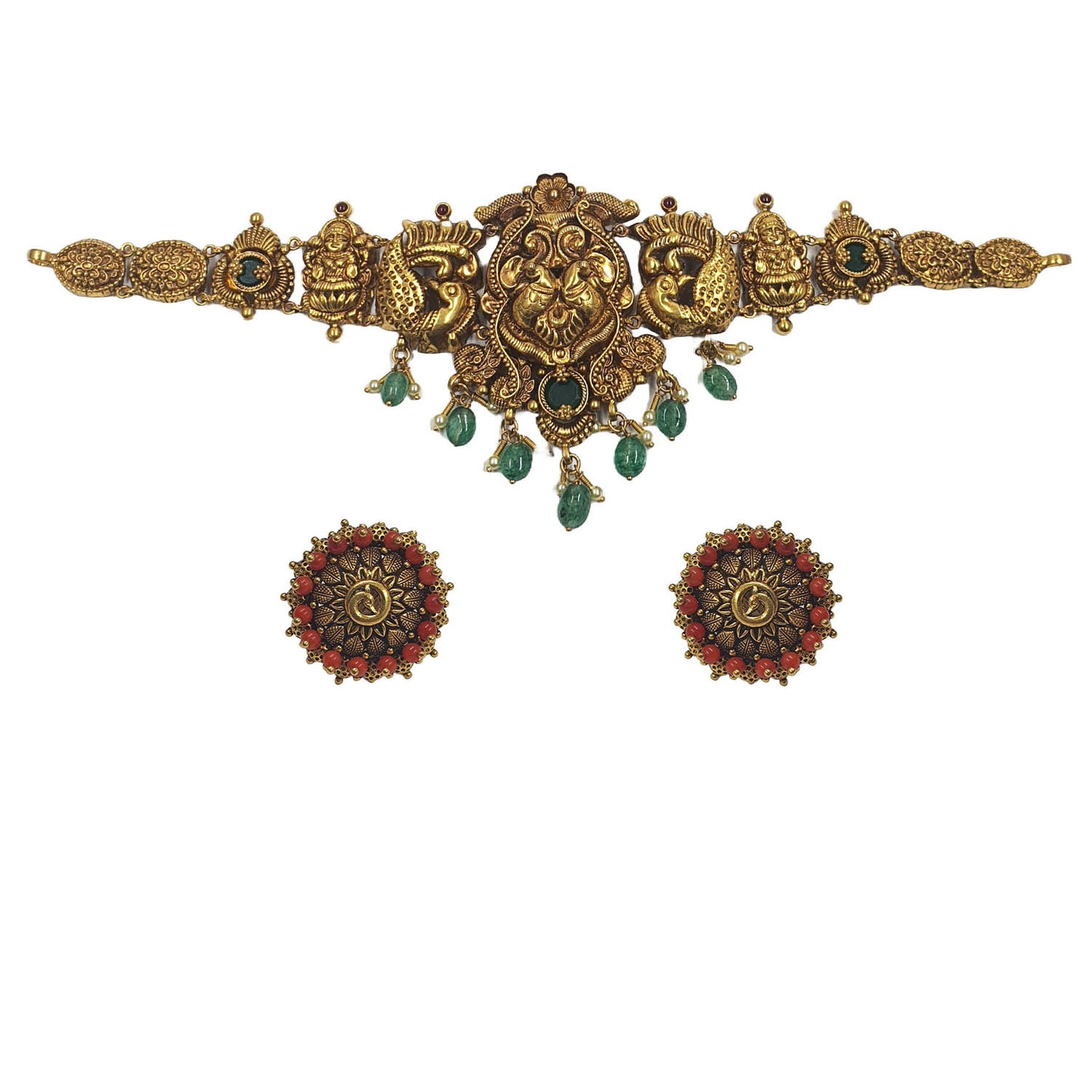 Dhanya Lakshmi Antique Gold Choker