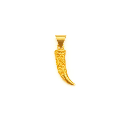 Gentlemen's Draft Classic Men’s Gold Pendant with Engraved Horn Design
