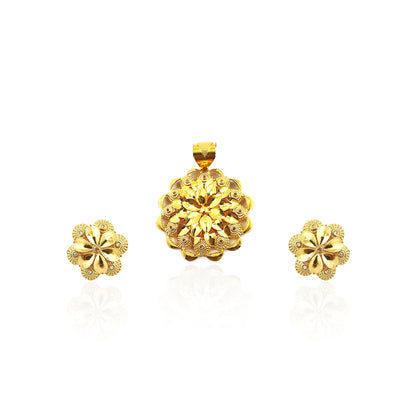 Abhilasha Floral Gold Pendant Set