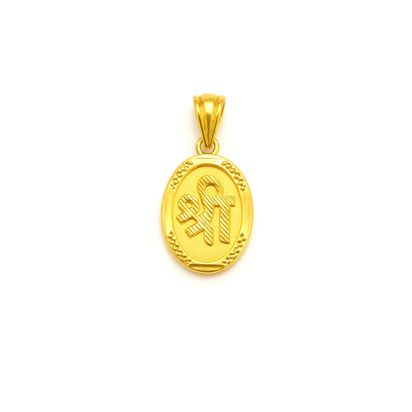 Gentlemen's Draft Men’s Devotional Pendant in 22K Gold – Shree Inscription Design