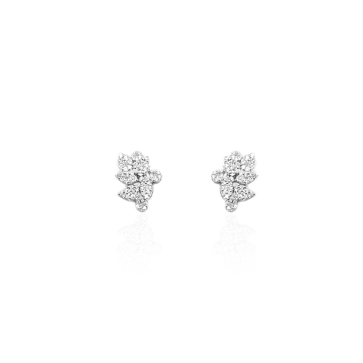 Ginevra Leave Design Diamond Stud Earring - By RK Jewellers