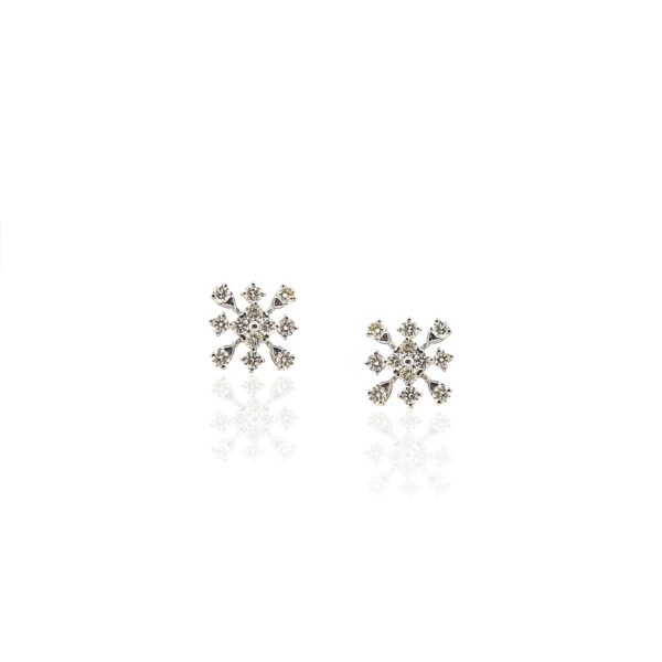 Shimmering 50 Pointer Diamond Solitaire Earrings | Fiona Diamonds