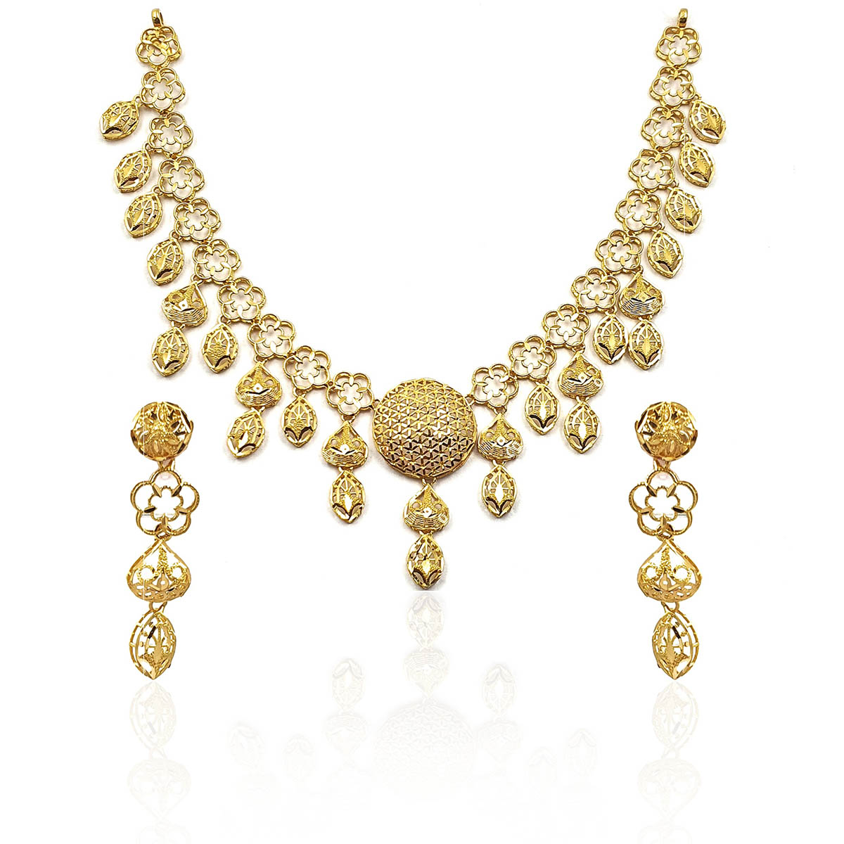 Abhitha Drooping Gold Necklace - RK Jewellers